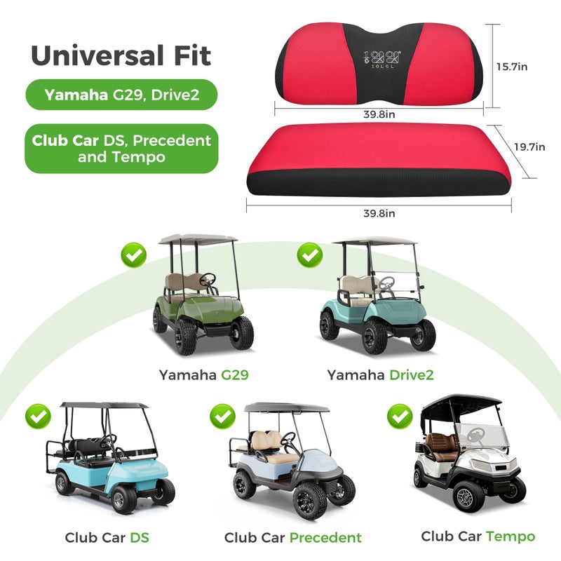 10L0L أغطية مقاعد عربات الجولف 10L0L عالمية لسيارات ياماها G29 Drive2 Club Car DS Precedent Tempo للمقاعد الأمامية القياسية، غطاء مقعد شبكي قابل للتنفس، بدون حفر وسادة المقعد - راحة على مدار السنة - Image 3
